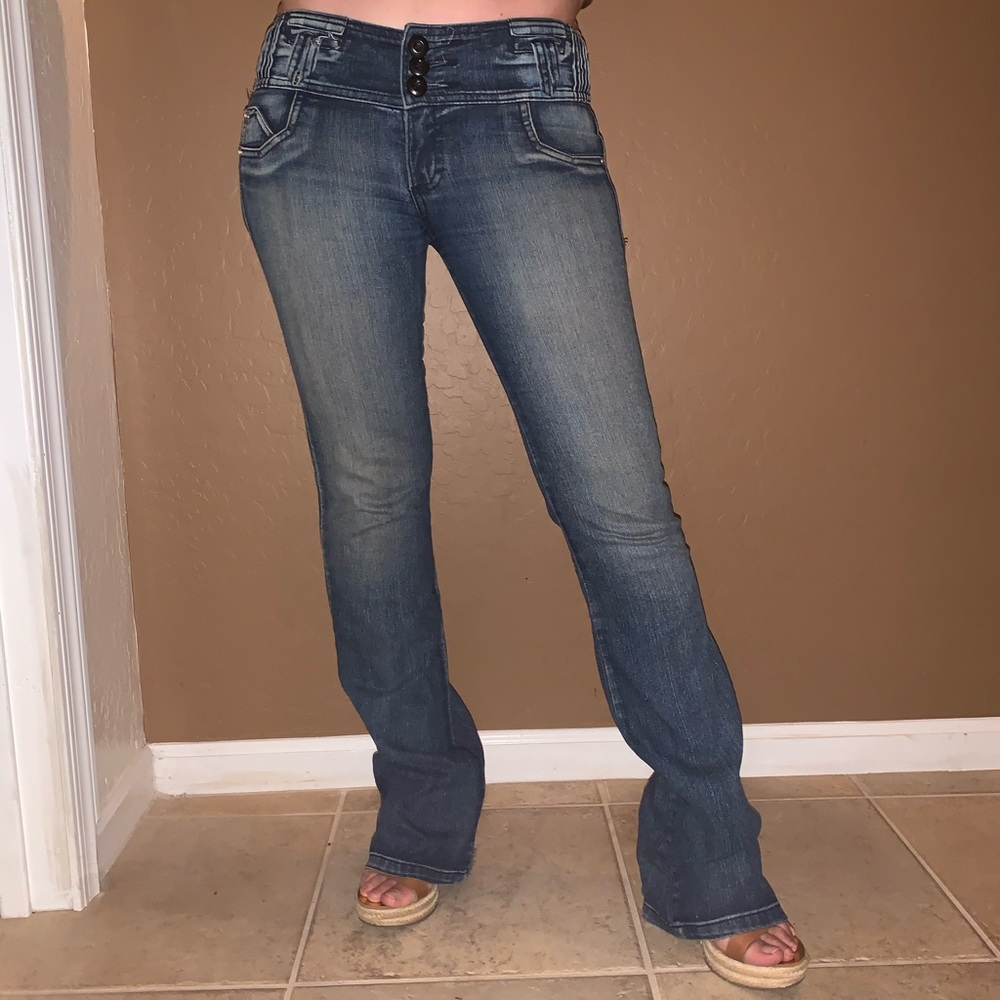 Low rise bell bottom jeans